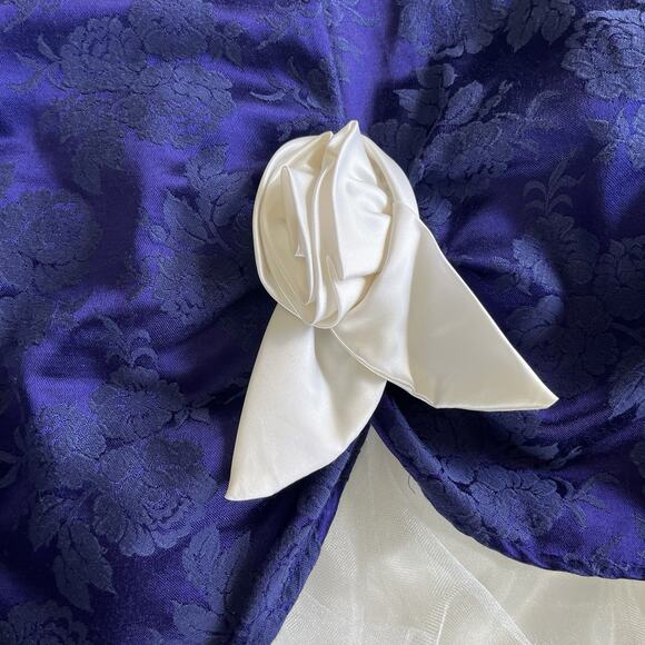 VTG 1980s Notorious Purple And White Prom Cocktail Dress Size 5 Rosette Tulle - Picture 5 of 9